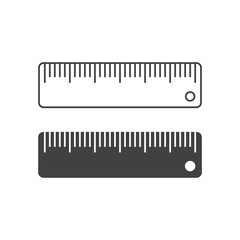 Ruler icon in flat style. Measuring tool vector illustration on isolated background. Stationery sign business concept.