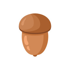 Acorn icon in flat style. Oak nut vector illustration on isolated background. Nature sign business concept.