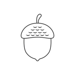 Acorn icon in flat style. Oak nut vector illustration on isolated background. Nature sign business concept.