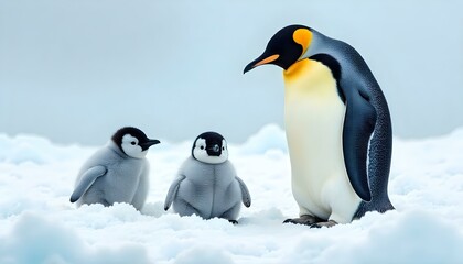 Obraz premium two penguins on ice