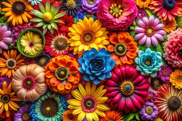 Vibrant Hippy Flower Patterns for Bohemian Decor, Fashion, and Art Projects - Colorful Floral Designs to Inspire