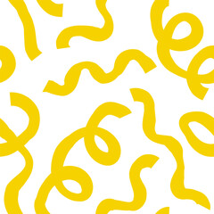 Seamless abstract pattern with squiggles and scribbles. Weaved curved lines. Chaotic ink scribbles decorative texture. Messy doodles, wavy and curly lines.