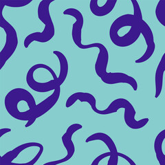Seamless abstract pattern with squiggles and scribbles. Weaved curved lines. Chaotic ink scribbles decorative texture. Messy doodles, wavy and curly lines.