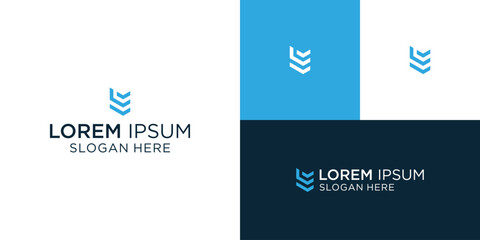 letter E building logo design concept template
