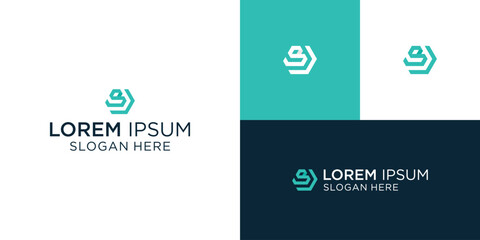 letter s hexagon logo design vector illustration template