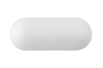 White medicine pill isolated on a white background