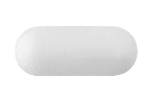 White medicine pill isolated on a white background