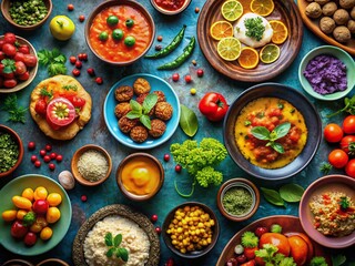 Creative Food Photography for Web Button and Headline Design Vector Graphics