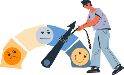 Businessman improves customer satisfaction with reviews and ratings to improve overall performance. Strategies for optimizing customer feedback processes, concept.