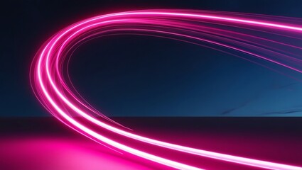 Abstract background with pink glowing lines. Generative Ai.