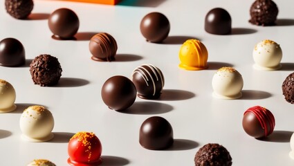 Fototapeta premium Delectable Assortment of Gourmet Chocolate Truffles.