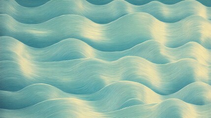 Retro grainy gradient background featuring a seamless texture effect in teal with an abstract wave pattern