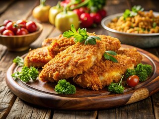 Deep Fried Breaded Pork Chops Close Up - Crispy, Delicious, and Mouthwatering Delight for Food Lovers