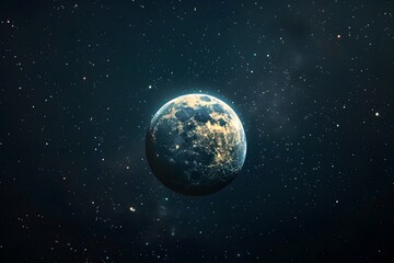 Obraz premium A close up of a planet with stars in the background