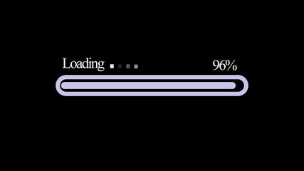 Loading icon animation with black color background . Loading bar and percentage Futuristic progress loading bar 0-100 percent.