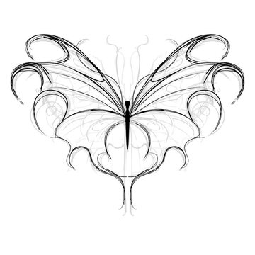 Speed Paint Drawing Neo tribal tattoo butterfly graphic design art gothic emo goth 2000s Aesthetic style y2k wings ink black and white agressive line graphic ornamental doodle incect drawing process 