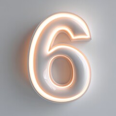 Obraz premium 3D number 6 with solrar panel texture realistic modern design, soft lighting, white background 