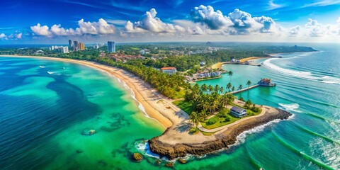 Obraz premium Discover the Arabian Sea: Aerial Views of Coastal Beauty and Geography