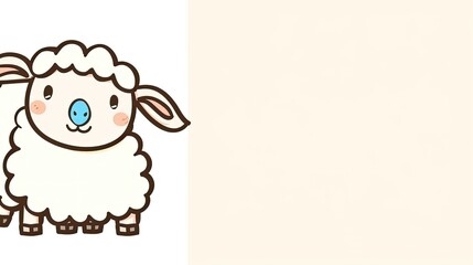 Fototapeta premium a white sheep with a blue nose