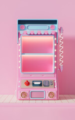 3D creative vending machine simulates product scene background