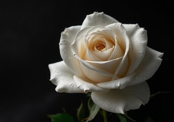 white rose on a black background