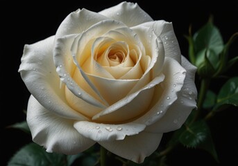 white rose on a black background