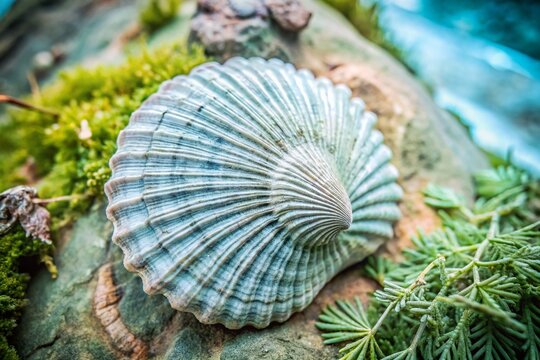Drone Photography of Isolated Fossil Mucrospirifer Clam Shell in Natural Habitat for Scientific Study