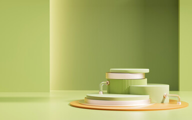 3D background simulation product scene wooden background