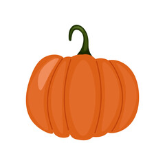 Fall Pumpkin,Orange pumpkin on a white background. Autumn Harvest Icon Symbol Vector Illustration Background