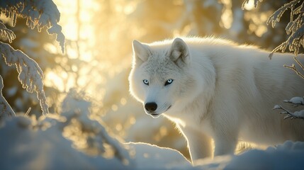 Obraz premium Closeup portrait of a white wolf