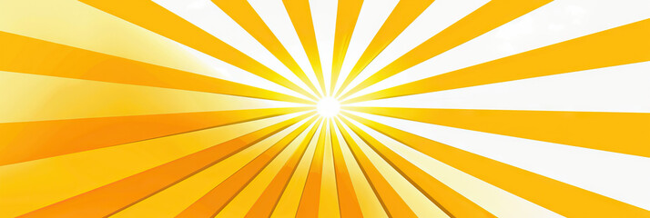 Fototapeta premium Yellow Sunburst School Scene: A sunny yellow and white abstract background for elementary schools, evoking feelings of warmth and happiness with its sunburst design.