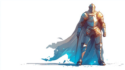 Fototapeta premium Illustration of a knight in armor 
