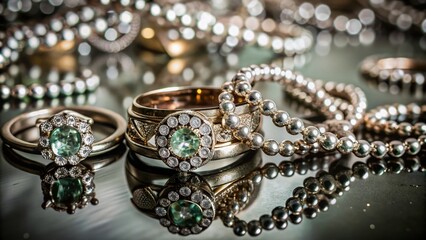 Elegant Jewelry Icons in Macro Photography for Stylish Designs