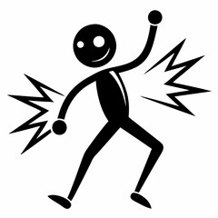 Dynamic stick figures in motion silhouette vector art, perfect for educational materials, business presentations, web icons, infographics, and creative design projects.