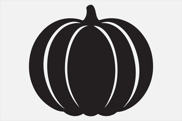 A black silhouette of a pumpkin.