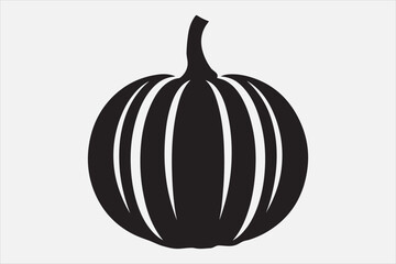 A black silhouette of a pumpkin.