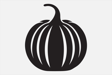 A black silhouette of a pumpkin.