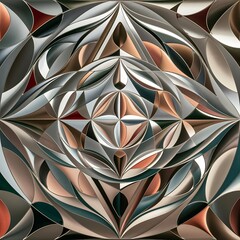 Captivating abstract backdrop composed of interlocking triangles and circles, forming an intriguing dance of shapes and patterns that exude both elegance and modernity