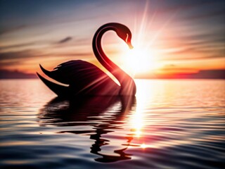 Fototapeta premium Elegant Swan Silhouette Logo Design for Branding and Identity Projects