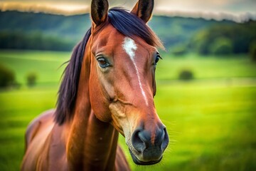 Obraz premium Elegant Trakehner Horse: Majestic Equine Beauty in Natural Setting for Product Photography