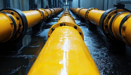 Underground utility pipe markers for safety in a modern facility corridor