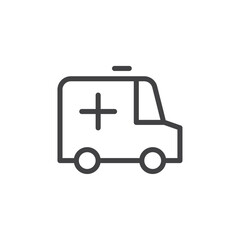 Ambulance icon Thin outline art symbol