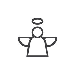 Angel icon Thin outline art symbol