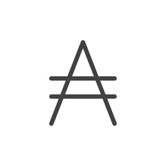 Austral icon Thin outline art symbol