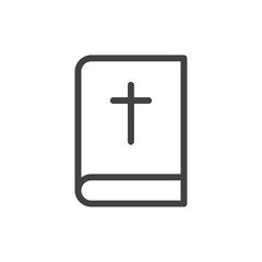 Bible icon Thin outline art symbol