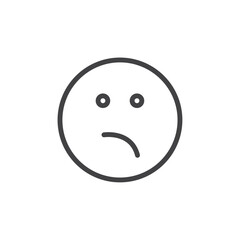 Bemused Social media emoji icon Thin outline art symbol