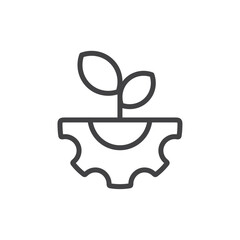 Bio energy icon Thin outline art symbol