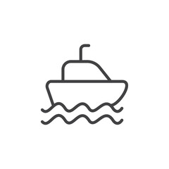Boat icon Thin outline art symbol