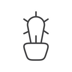Cactus icon Thin outline art symbol