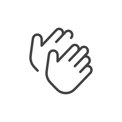 Clapping icon Thin outline art symbol